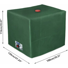 Watermachinedeksel voor IBC-tank 1000L, 116x100x120cm, UV-bescherming (groen)