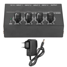 (EU Plug) 4 Channel Stereo Mixer Compact Low Noise Volume Clubs Bars