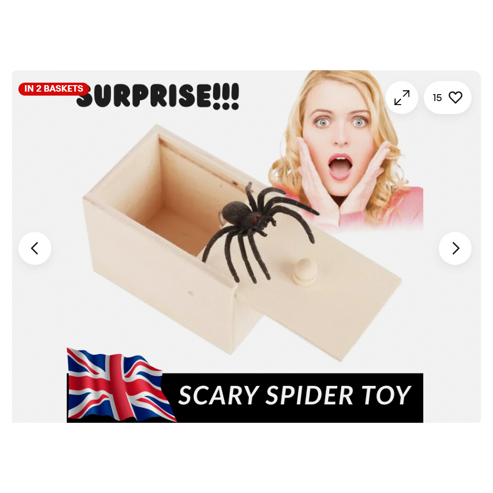 SPIDER IN A BOX PRANK WOODEN SCARE BOX TOY TRICK SCARY HALLOWEEN PARTY PROPS UK