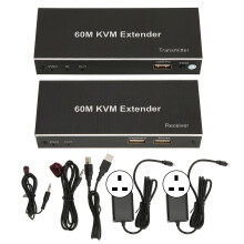(UK Plug) 60m KVM Extender 1080P 60Hz HD Multimedia KVM USB Extender 100-240V