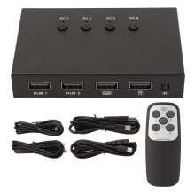 KVM Switcher 4K 60Hz 18Gbps 4in1 HDMI 2.0 USB