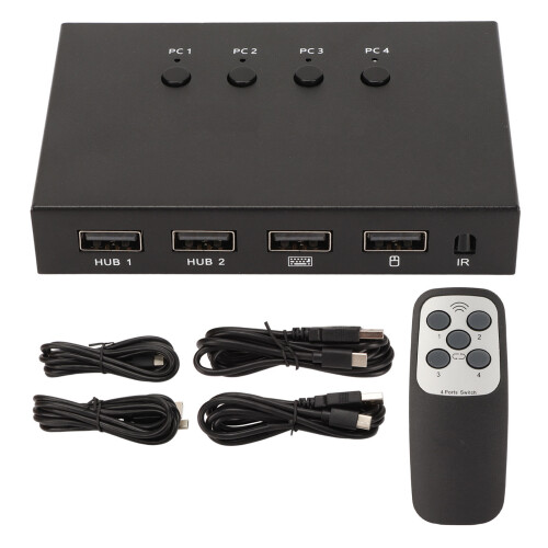 KVM Switcher 4K 60Hz 18Gbps 4in1 HDMI 2.0 USB
