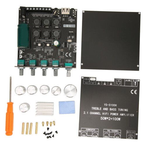 2.1 Channel Digital Bluetooth 5.1 Amplifier with Subwoofer DC12-24V 2