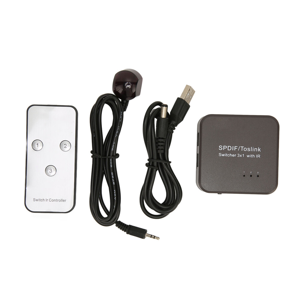 3 In 1 Out Digital Spdif Sound Splitter With Remote Control 586395803414