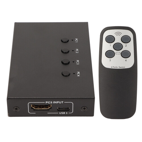 KVM Switcher 4K 60Hz 18Gbps 4in1 HDMI 2.0 USB 1