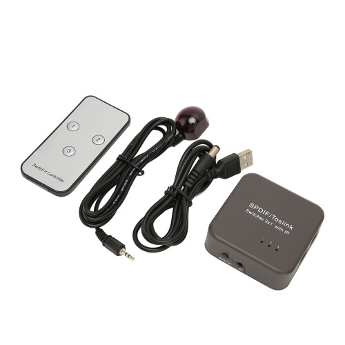 3 in 1 Out Digital SPDIF Sound Splitter with Remote Control 1