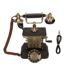 Antique Corded Telephone Rotating Dial with Redial Key