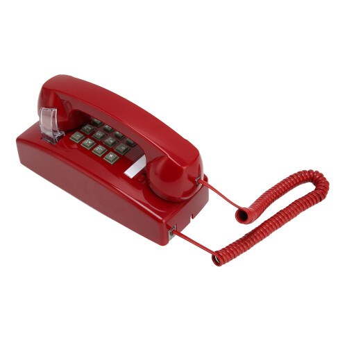 Retro Wall Phone Waterproof Corded Telephone Red with Volume Control 2
