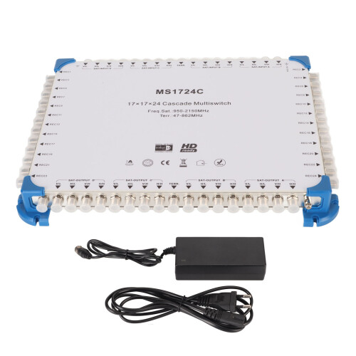 (EU Plug) 17x17x24 Cascade Multiswitch Satellite Switch 100-240V EU
