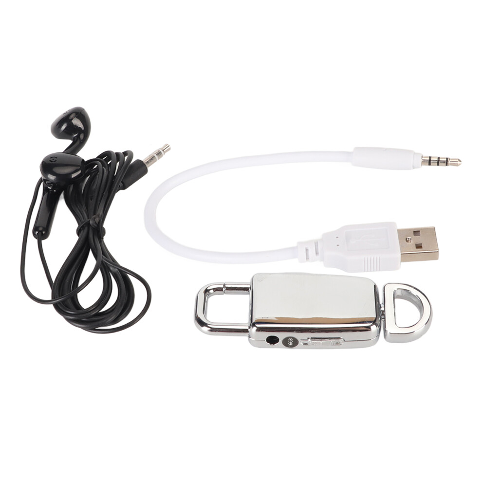 (16GB) Mini Recorder HD Noise Reduction Rechargeable Keychain 16GB Silver-image-OPC-PKYV6HH-NEW