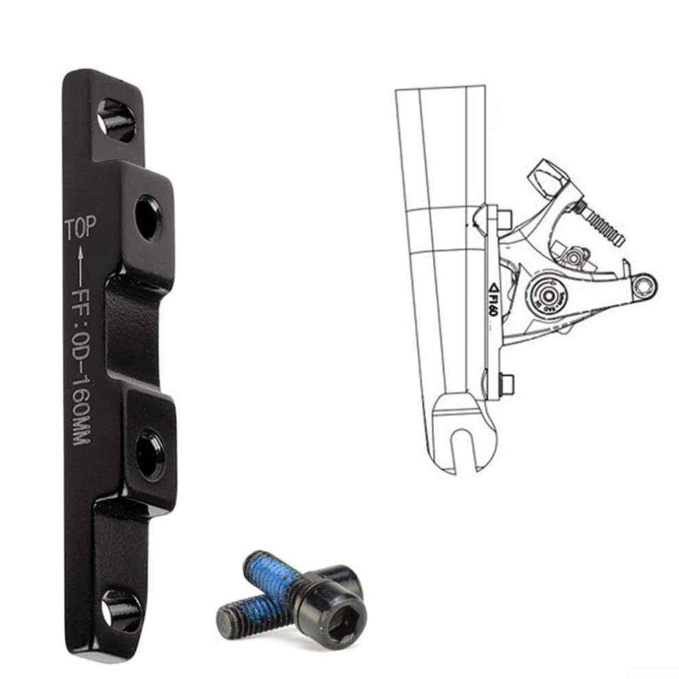 Aviation Aluminum Alloy Disc Brake Caliper Mount Adapter For 140/160/180/203Mm Rotors, F160 Black 9393856213115