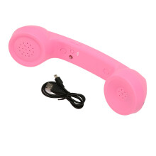 (Yellow) Bluetooth Handset Retro Radiation Proof Rechargeable Wireless Pink