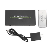 (EU Plug) 5 in 1 4K 30Hz HD Sound Switcher Laptop Set Top Box 100-240V US Plug