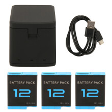 Action Camera Charger 3 Channel with 3x 1800mAh Battery