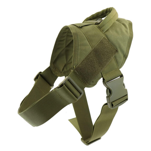 Working Dog Training Vest For Large Dogs Tactical Harness With Handle Metal Hook Panel