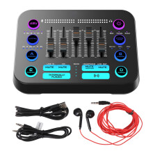 Gaming Sound Mixer PC Live Sound Board with Pro Preamp 48V RGB