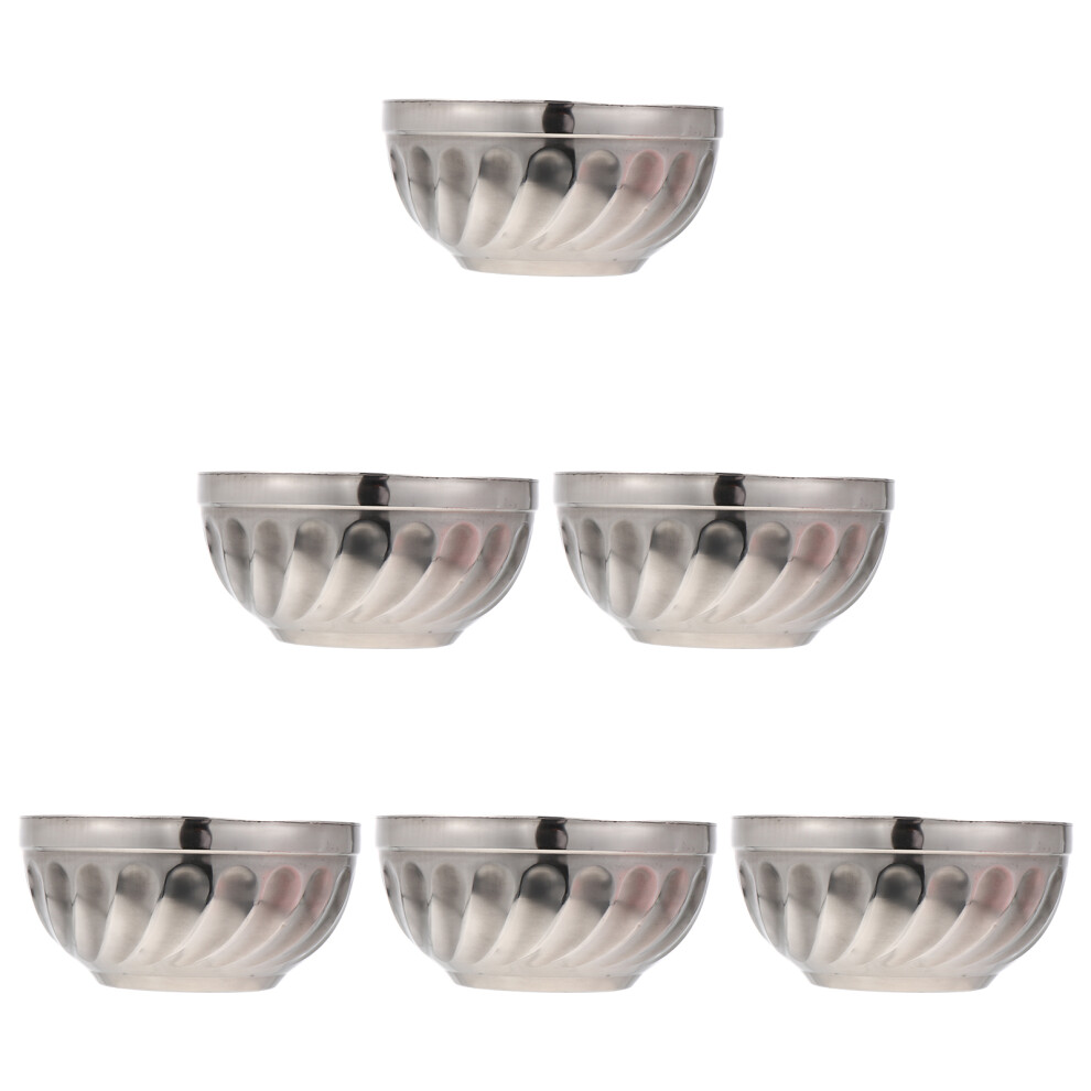 6Pcs Stainless Steel Heat Insulation Rice Bowls For Home Food Serving-image-OPC-PKYVCMR-NEW