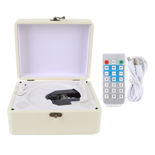 Rechargeable Retro Bluetooth CD Player with Speakers USB