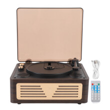 (Brown) Retro CD Player Bluetooth Rechargeable Brown