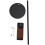 (Black) Aluminum Headphone Stand with Supporting Bar 10cm Solid Base Black 1