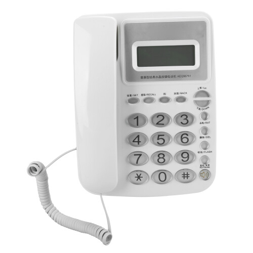 AEQ96761 Crystal Button Landline Phone, White 2