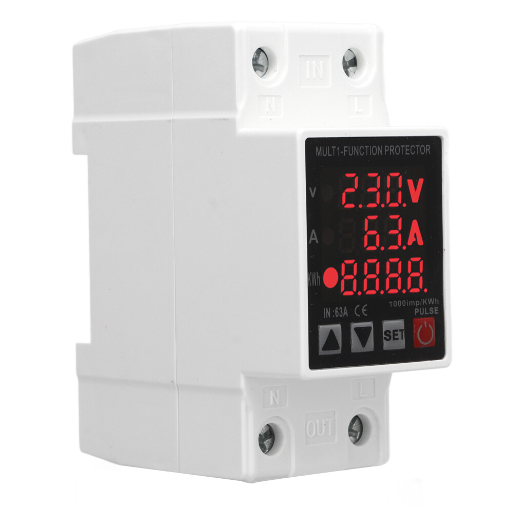 Self Resetting Over Under Voltage Protector 63A Digital Display Ac220v 86X38x68mm 9451352429291