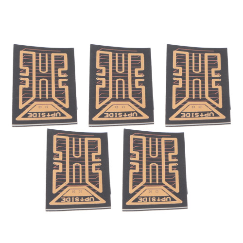 5PCS PCB Phone Signal Stickers Black Gold for Mountaineering