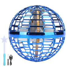 (Pink) Mini Drone Colorful LED Light Flying Toy with Wand Gift Blue