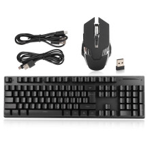 RGB Keyboard Mouse Combo LED Backlit 2000mAh 3200DPI Wireless PC Gamer