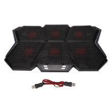Laptop Cooler 6 Fans 2600RPM RGB LED for 12-17in