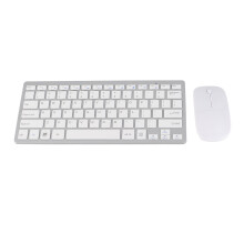 (Gold) 2.4G Wireless Keyboard Mouse Set 78 Keys USB Ergonomic Mute Silver