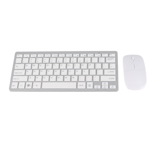 (Silver) 2.4G Wireless Keyboard Mouse Set 78 Keys USB Ergonomic Mute Silver