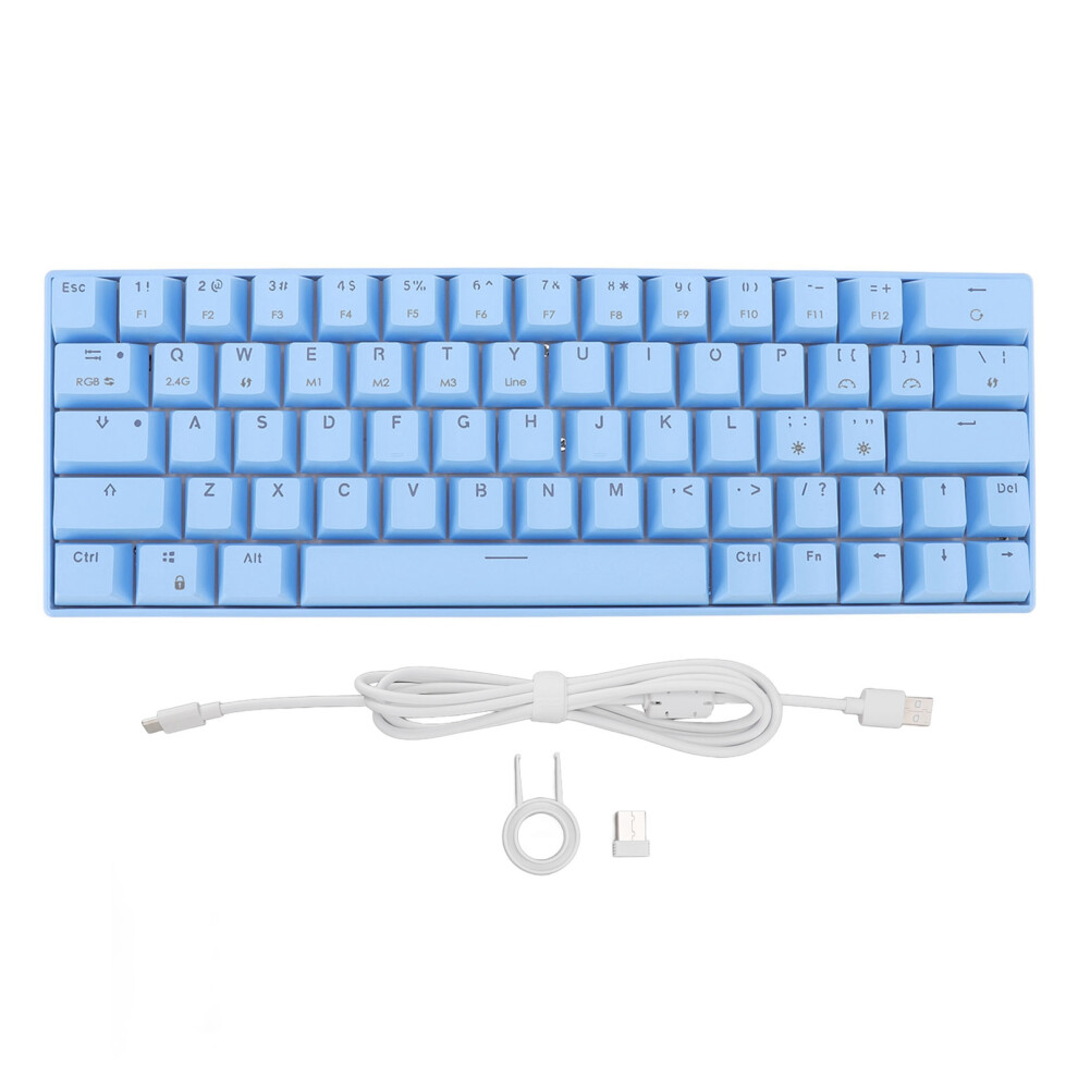 (Blue Switch) 64 Key Blue Mechanical Keyboard 2.4G Bluetooth Type C RGB-image-OPC-PKYVNDR-NEW