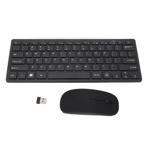 2.4G Wireless Keyboard Mouse Combo 78 Keys Ultra Thin Black 1