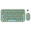(Red Black) USB Wireless Keyboard Mouse 2.4GHz Ergonomic 75 Keys Gaming Set Green 1
