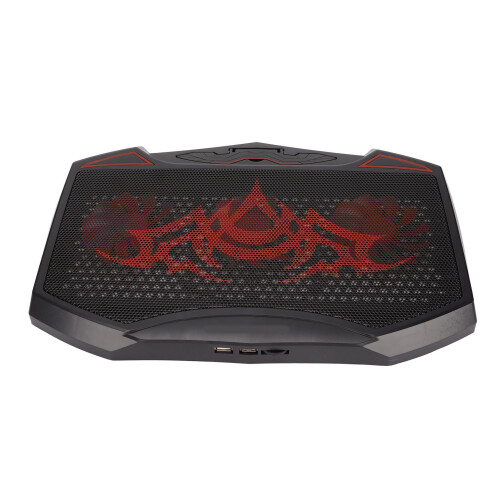 Gaming Laptop Cooling Pad Red LED 3 Fans 5 Angles Dual USB 2