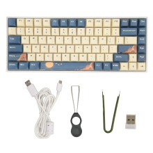 (Red Switch) 84 Key Bluetooth Mechanical RGB Keyboard Blue White Red Switch