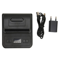 (Black) Thermal Label Printer Fast Printing Type C 2000mAh Battery Black