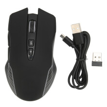 (Le noir) 2.4G Rechargeable Wireless Mouse RGB Optical Gaming Mechanical Black