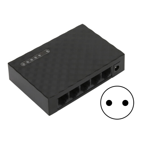 (US Plug) 1000M 5 Port Gigabit Switch Self-Adaptive LED EU Plug