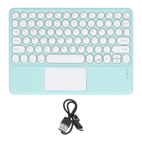 (Green) Wireless Touch Keyboard Round Keycaps Ultra Thin Ergonomic Green