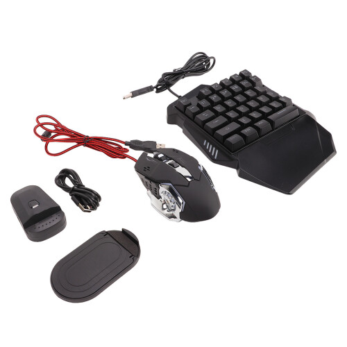 One Handed Gaming Keyboard Mouse Converter Wired 35 Keys Backlit 1