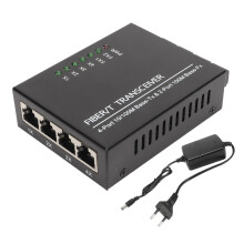 (US Plug) Single Mode Media Converter 100Mbps RJ45 Dual Fiber Plug and Play