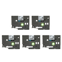 5pcs Label Tape for Ptouch PT D210 12mm Black
