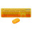 (Mixed Color Red) Wireless Keyboard Mouse Combo 2.4G Retro Punk 3 DPI Yellow 1