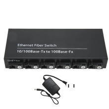 (UK Plug) 1310nm/1550nm Fiber Switch 6O 2E 25km RJ45 100-240V US
