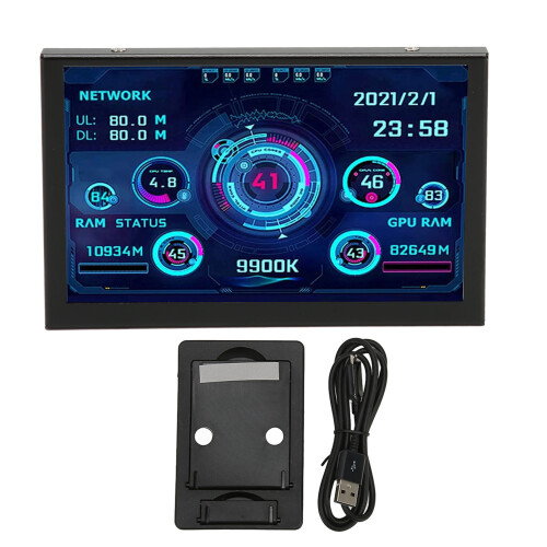 5inch IPS PC Temp Monitor USB-C Customizable for Desktop Gaming