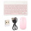 (White) Wireless Bluetooth Keyboard Mouse Combo Portable Pink 1