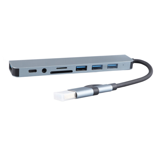 Type C Hub 8in1 USB3.0 Aluminium Docking Station for Phone Laptop 2