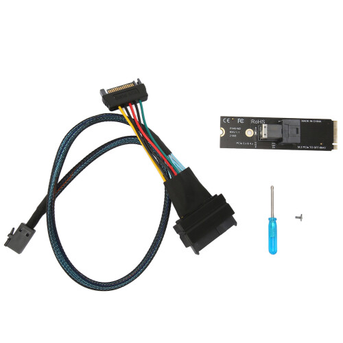 M.2 PCIe 4.0 to SFF8643 U2 Adapter with Cable